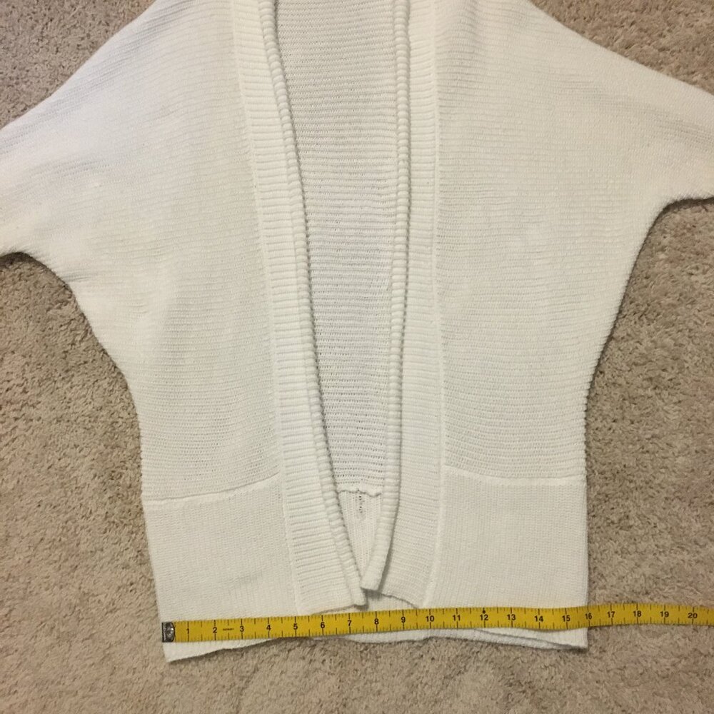 Point Zero White Knit Bat Sleeve Open Front Cardigan Medium Bohemian - Picture 14 of 16